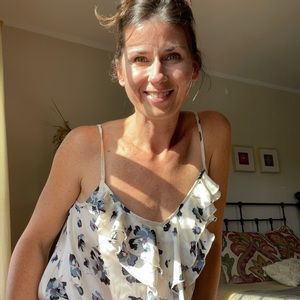 Lauren Conrad, Silk floral blouse, NWOT